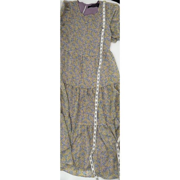Code X Mode Maxi Peasant Dress Size Xs Tiered Chiffon Boho Mixed Floral Print - Picture 12 of 14